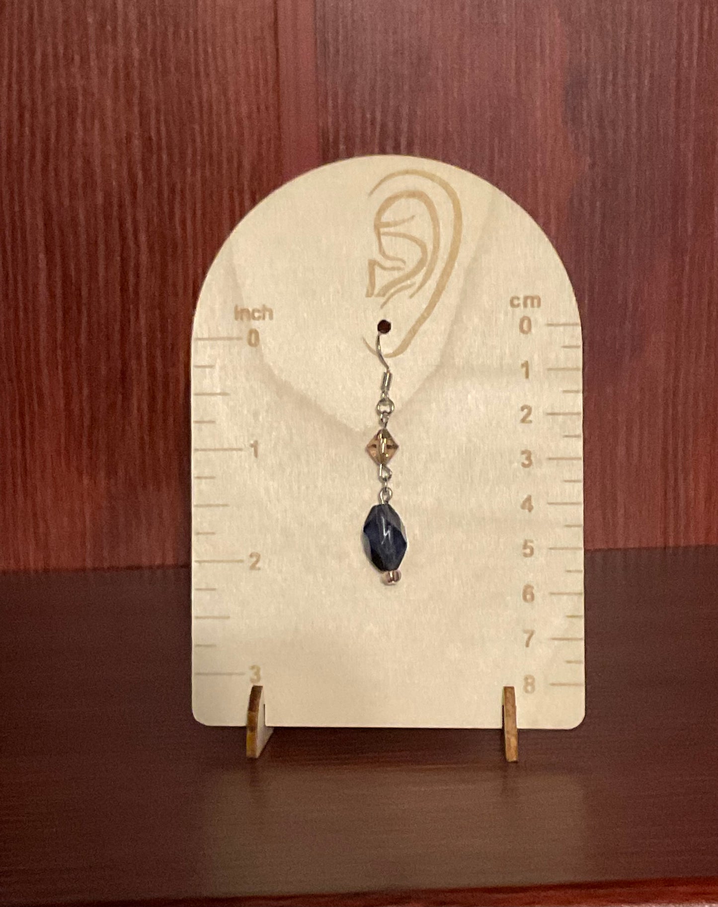 Blue Bead Dangle Earrings