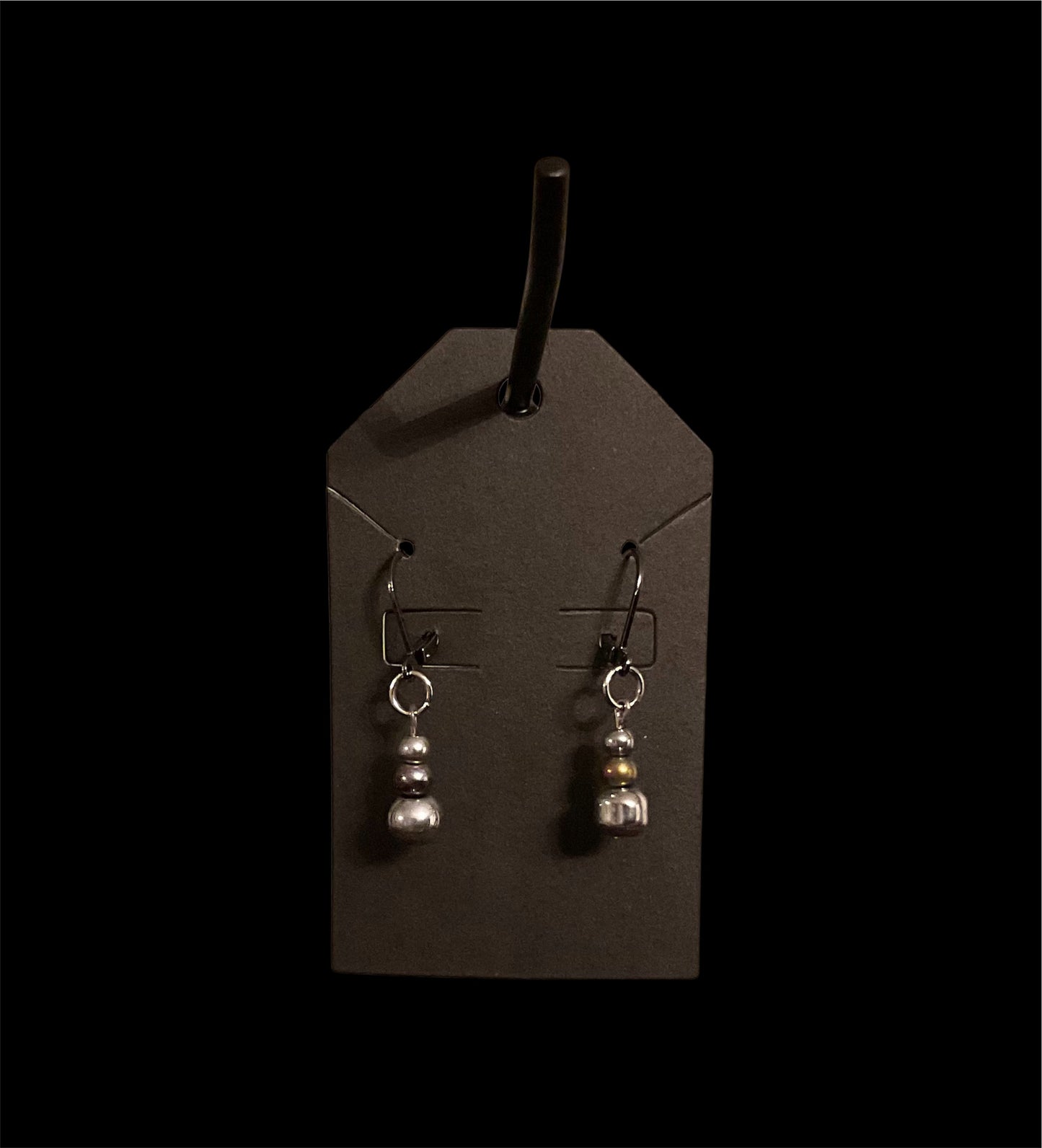 Metal Bead Lever Back Earrings