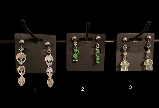 Alien Post Earrings