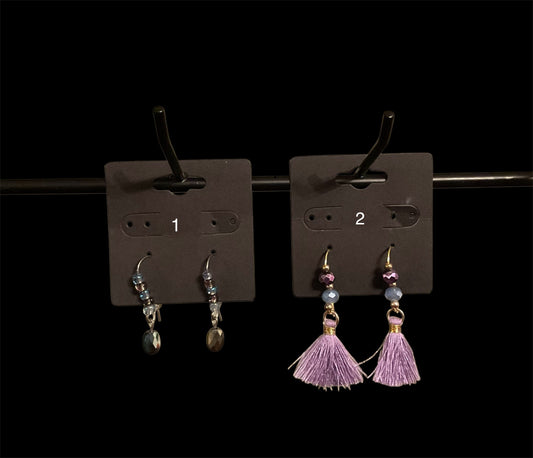 Multi Color Beaded Kidney Wire Earrings