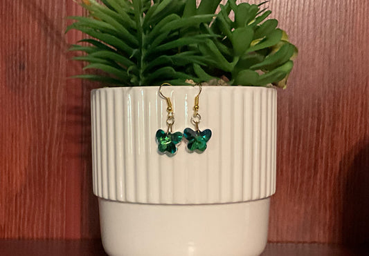 Green Butterfly Earrings