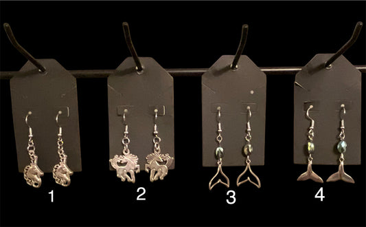 Unicorn and Mermaid Tail Earrings