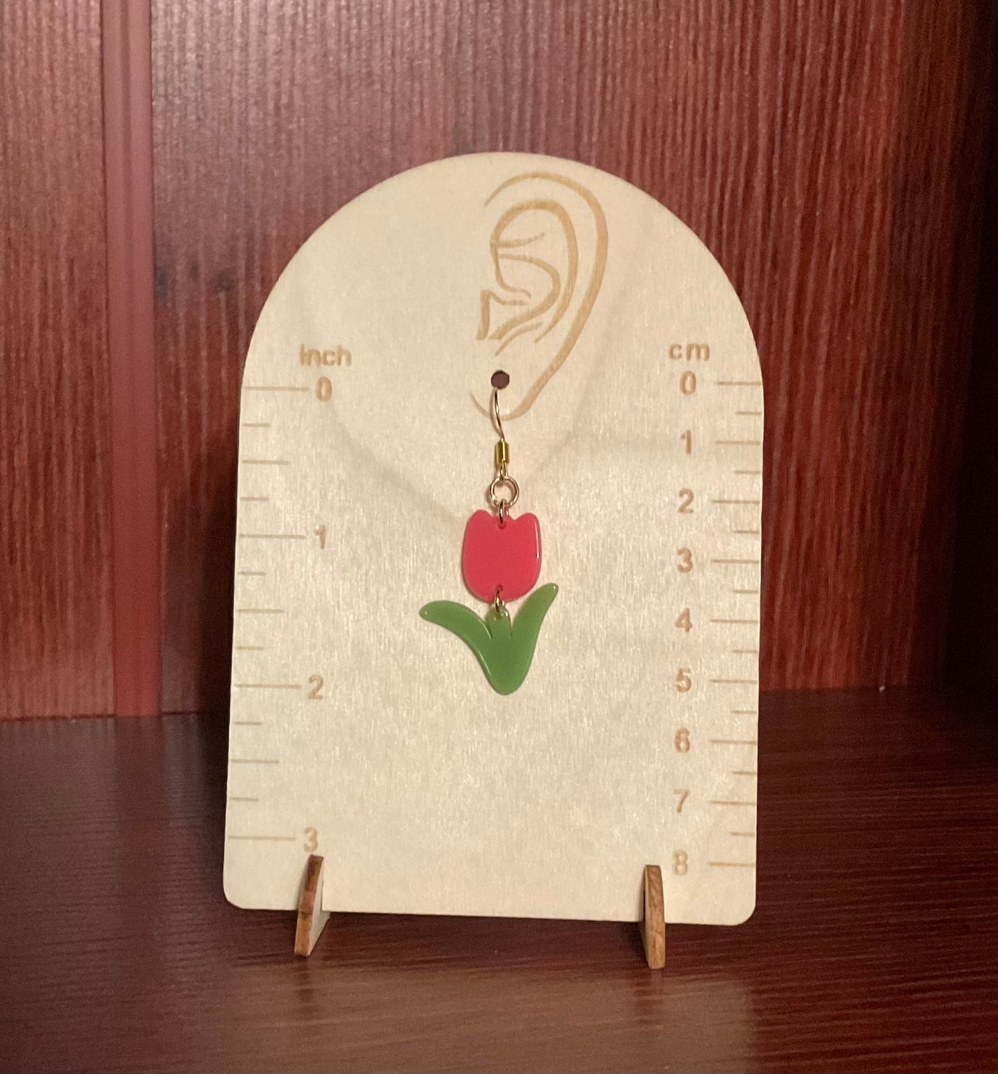Pink Flower Earrings