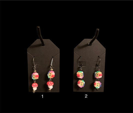 Rainbow Flower Lever Back Earrings