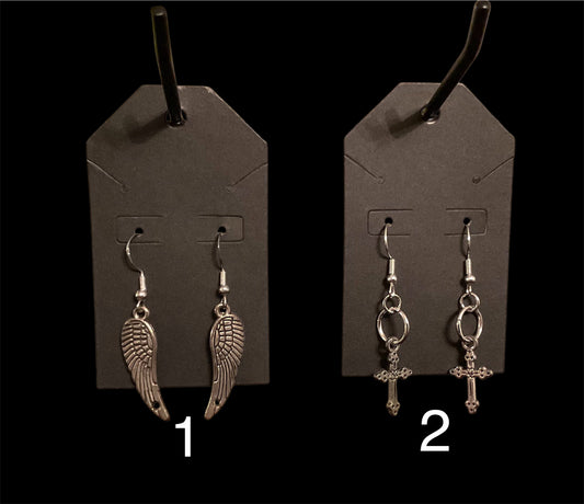 Angel and Cross Earrings