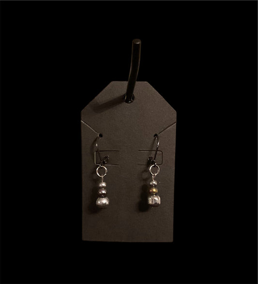 Metal Bead Lever Back Earrings